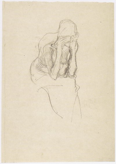 Nudo seduto a metà di una donna anziana leggermente verso destra da Gustav Klimt